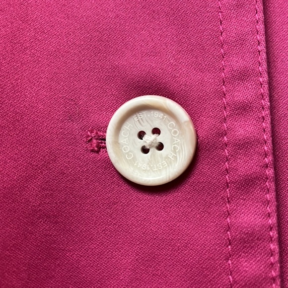 Coach Jacket - Vintage Pink Trench Coat Mid-Length Jacket Floral Print Office - Picture 3 of 12